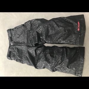 Girls Columbia Black Shiny Ski Pants Size 4-5 XXS